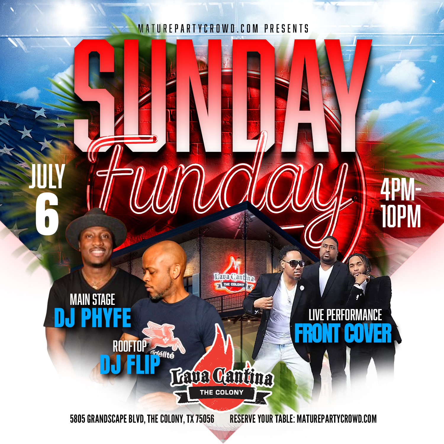 SUNDAY FUNDAYS feat FRONT COVER @ Lava Cantina